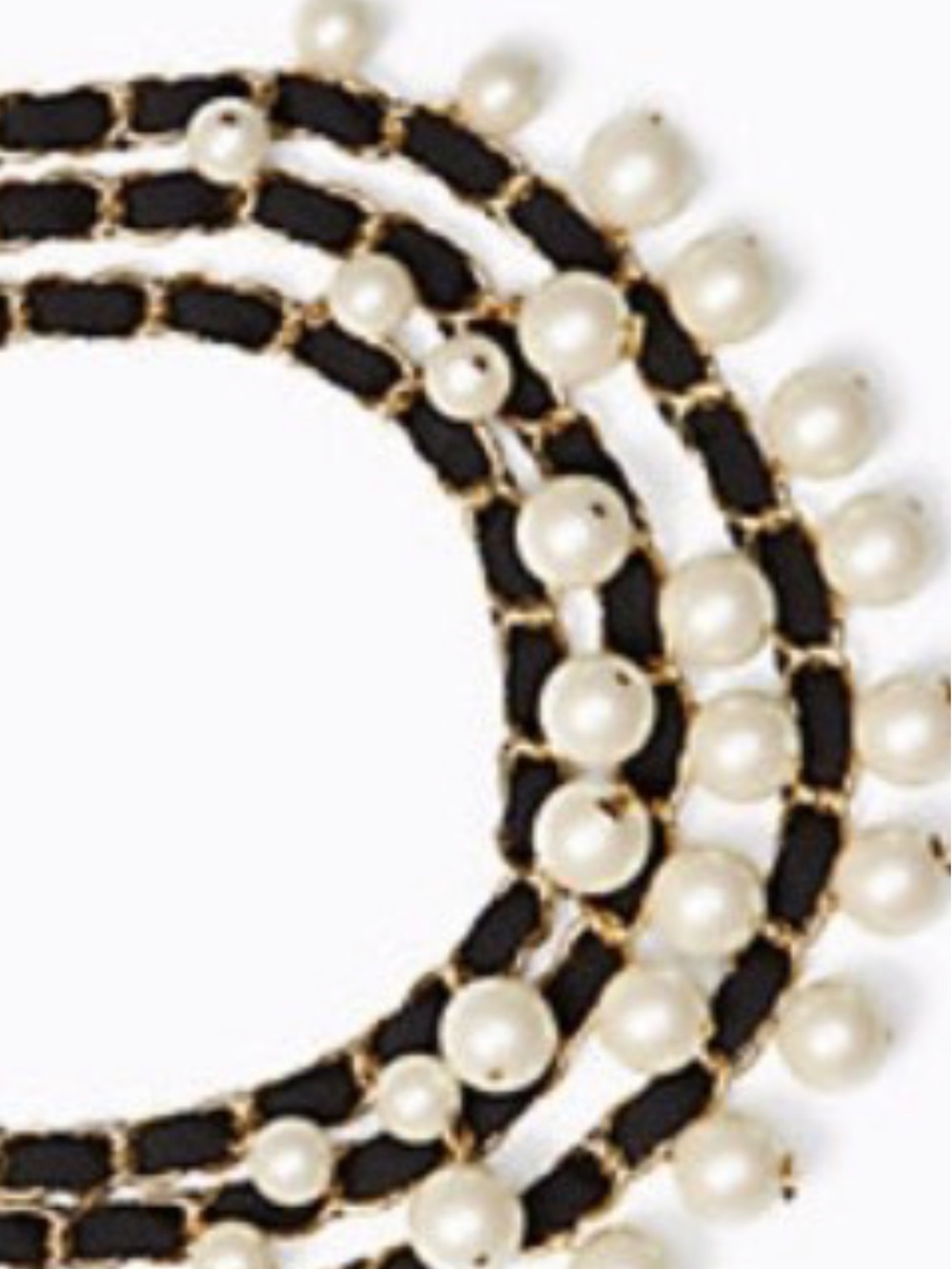 KATE SPADE FRENCH TWIST TWEED TRIPLE STRAND NECKLACE